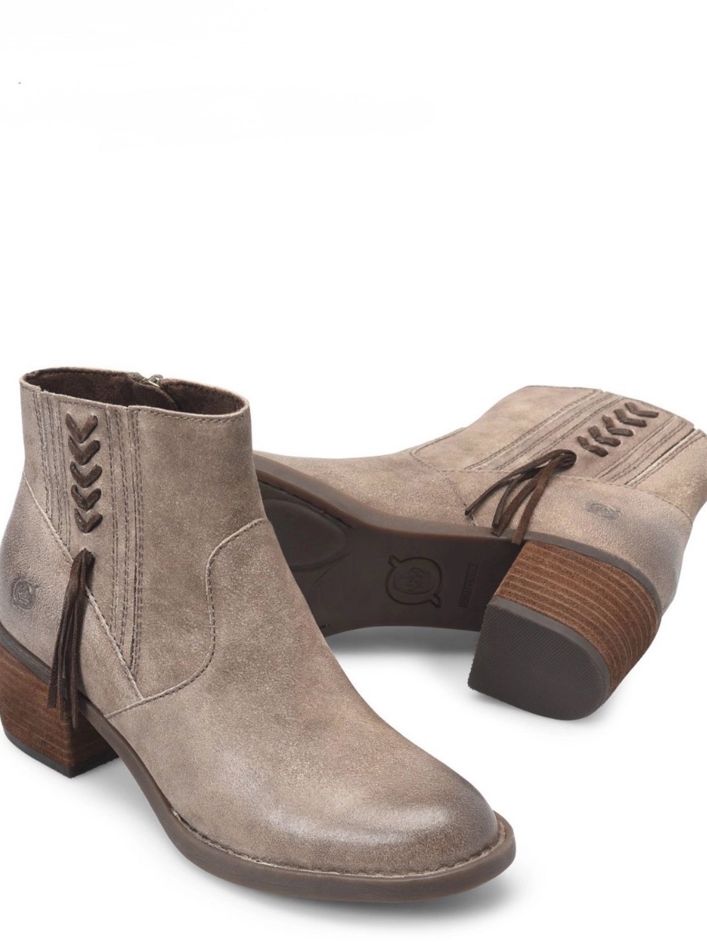 NEW Born Rowan Taupe Distressed FULL GRAIN GENUINE LEATHER Ankle Boots SZ 11